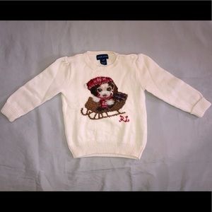 Holiday puff sleeve crew neck